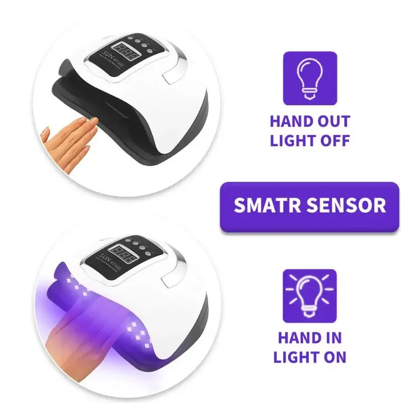 SUN X11 MAX Professional Nail Drying Lamp for Manicure 280W Nails Gel Polish Auto Sensor UV LED