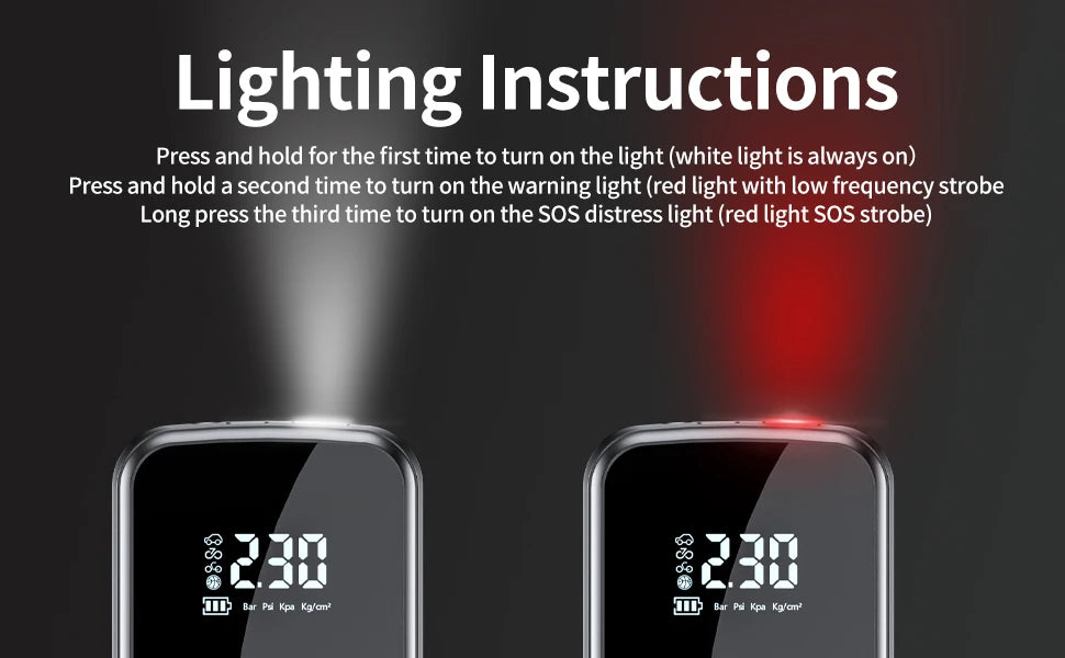 Portable Car Air Pump Electric Tire Inflator Intelligent Digital Display Car Motorcycle Bicycle Air Compressor