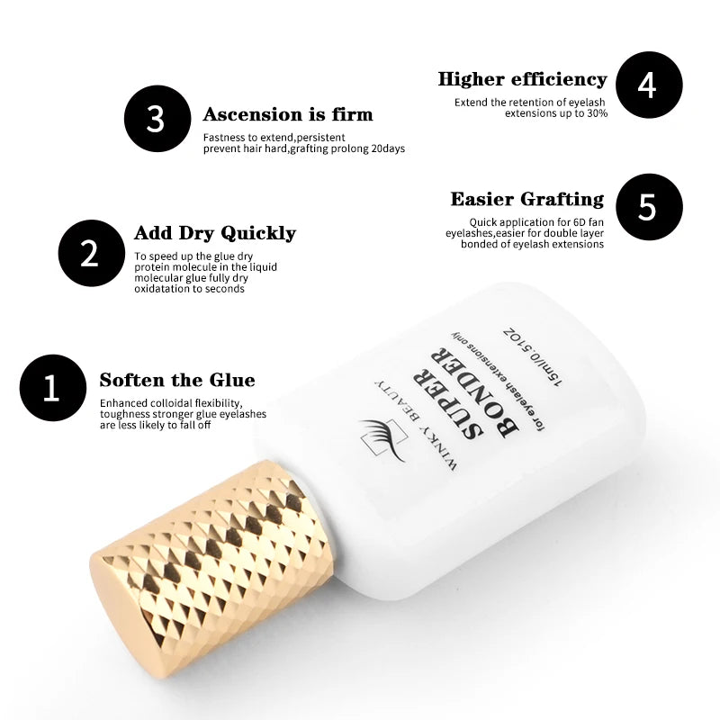 15ml Super Bonder Agent for Eyelash Extensions Primer Glue Adhesive Professinal
