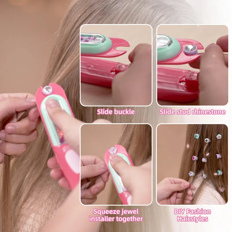 Hair Gem Stamper Kit Jewels Styling Tool Reusable Shining Diamonds Toy Gift