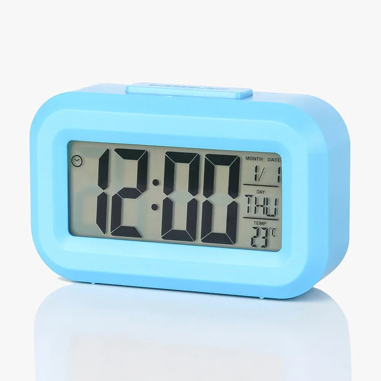 Alarm Clock Digital LED Electronic Backlight Snooze Calendar Home Office Desktop Screen Display Watch