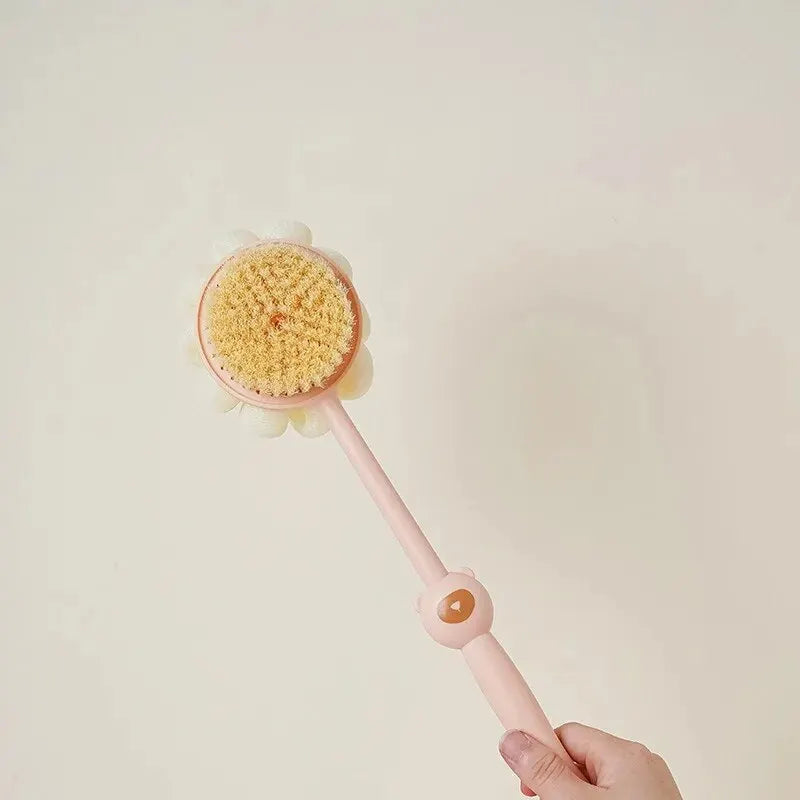 Two Sided Shower Body Brush Silicone Long Handle Back Body Exfoliating