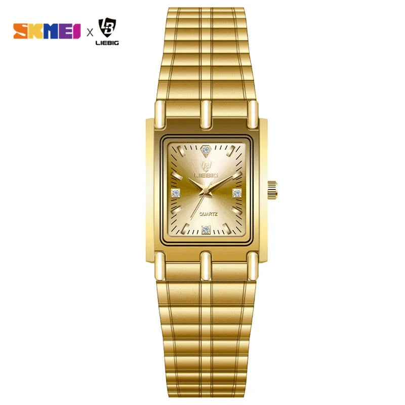Luxury Gold Bracelet Wristwatch Quartz Watch For Men Women relogio masculino L1018