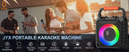 Karaoke Machine with 2 Wireless Microphones Portable Speaker LED Lights Kids Adults