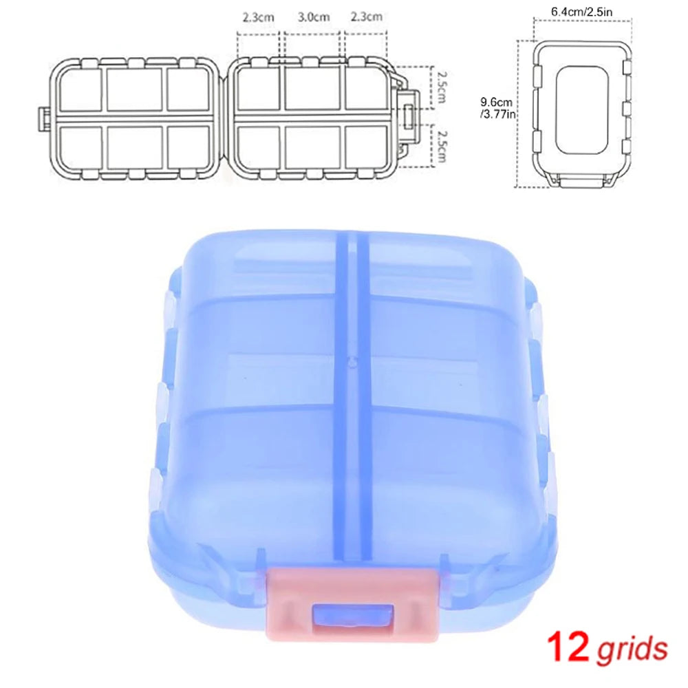 Tcare Portable Pill Case Folding Plastic Empty Drug Organizer Pillbox Travel