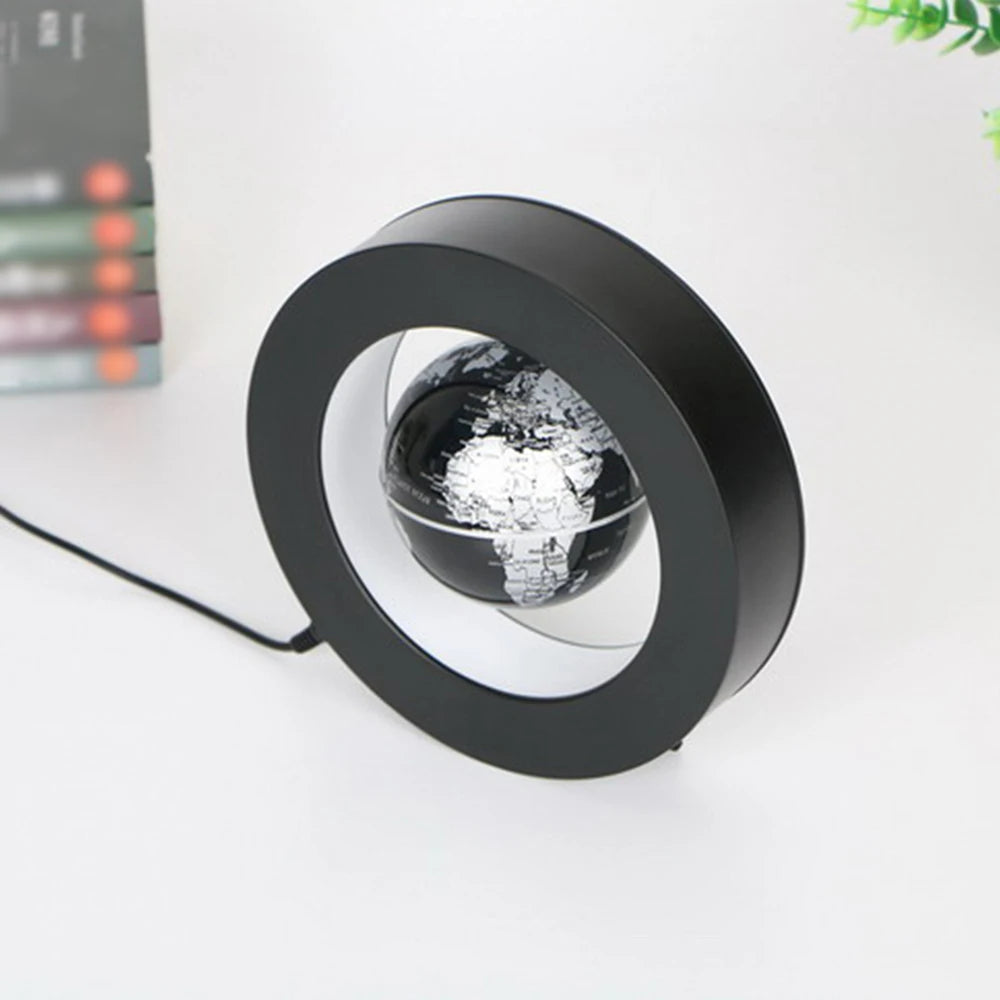 Floating Globe Levitating World Map Rotating LED Bedside Lamp Magnetic