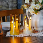 Flameless 3 in 1 LED Taper Candles with 15CM Battery Operated Flickering Electric Window Candles for Christmas Wedding