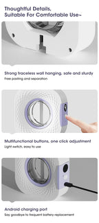 Smart Aroma Diffuser Air Purifier Digital Display Essential Oils 4 Gears Wall Mount Tabletop USB Charging