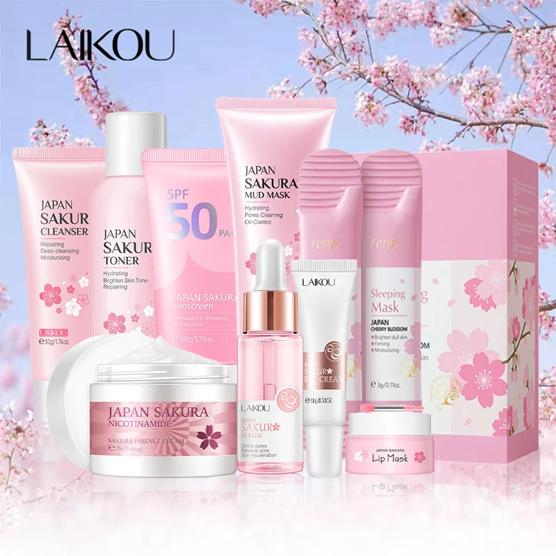 9pcs Sakura Facial Skin Care Set