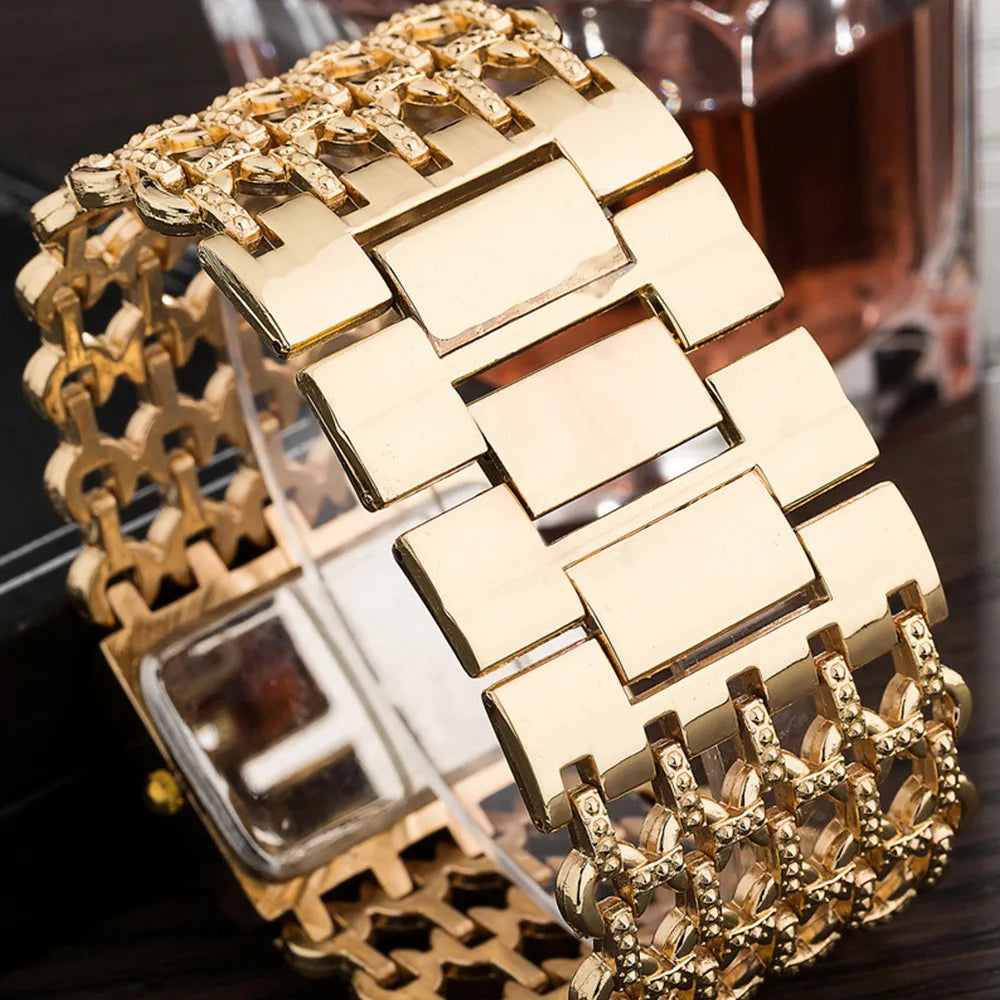 Luxury Noble Gold Ladies Quartz Watch Women's Bracelet