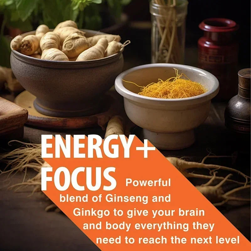 Panax Ginseng + Ginkgo Biloba Improves Memory Mental Performance Immune Support Maintain Overall Health