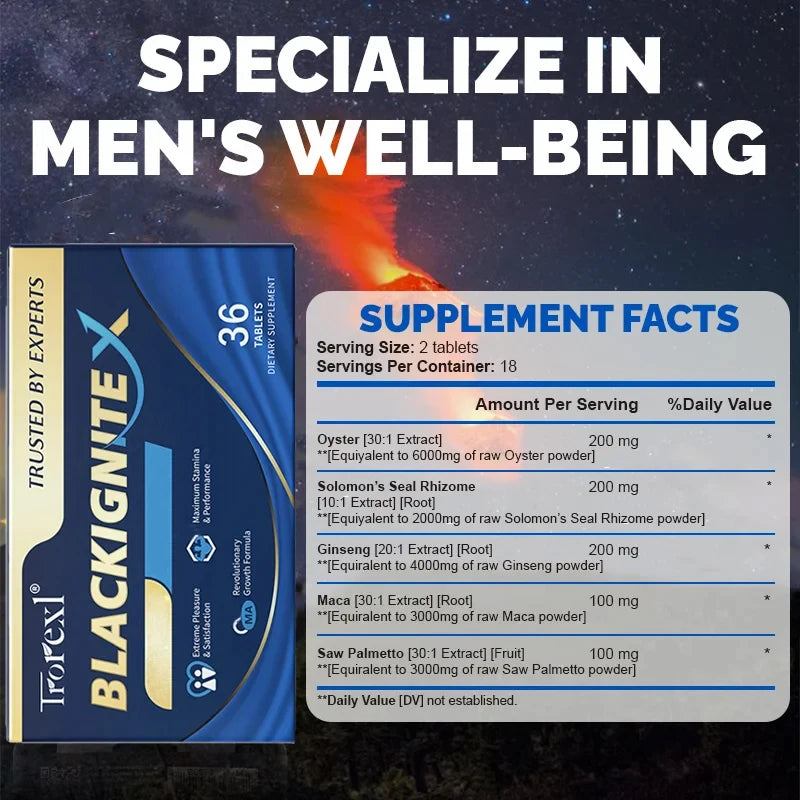 BlackIgniteX Natural Male Enhancing Supplement Boosts Strength & Firmness Enhanced Stamina Performance & Endurance