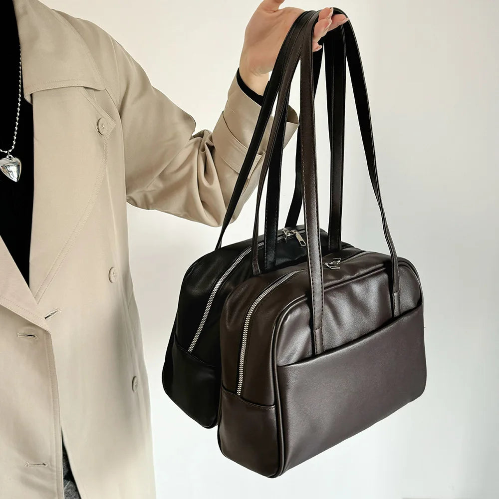 CGCBAG Vintage Designer Luxury Women Tote Casual Large Shoulder Bag High Quality Leather Ladies Handbags