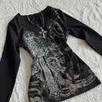 Women's Hip hop 90s Vintage Punk T-Shirt Gothic Slim