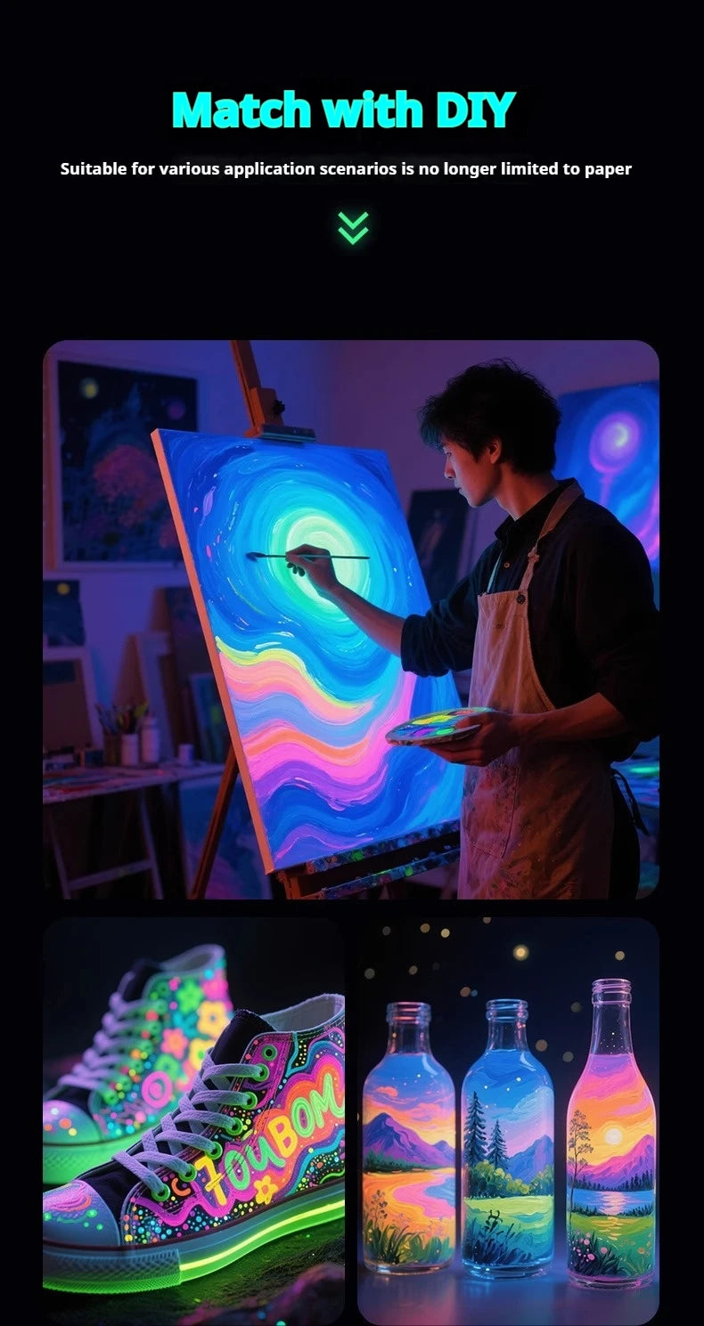 Glow-in-the-dark 20ml Fluorescent Acrylic Pigment