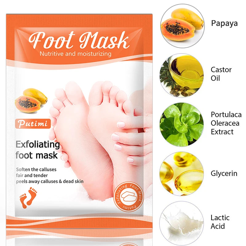 6 packs Exfoliating Foot Mask Dead Skin Remover Moisturizing