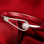 Trendy 925 Sterling Silver Bracelet Fashion Jewelry Adjustment Cuff
