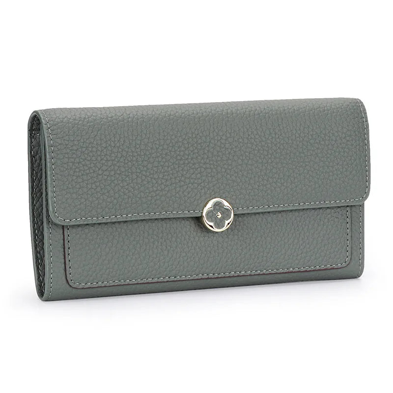 Women's Wallet Full Leather Long Wallet First Layer Cowhide Leather Clutch