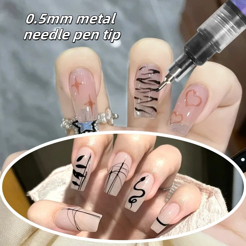 Nail art Markers Customized Special Needle Tube Pens Hand Drawn Outline Acrylic Paint
