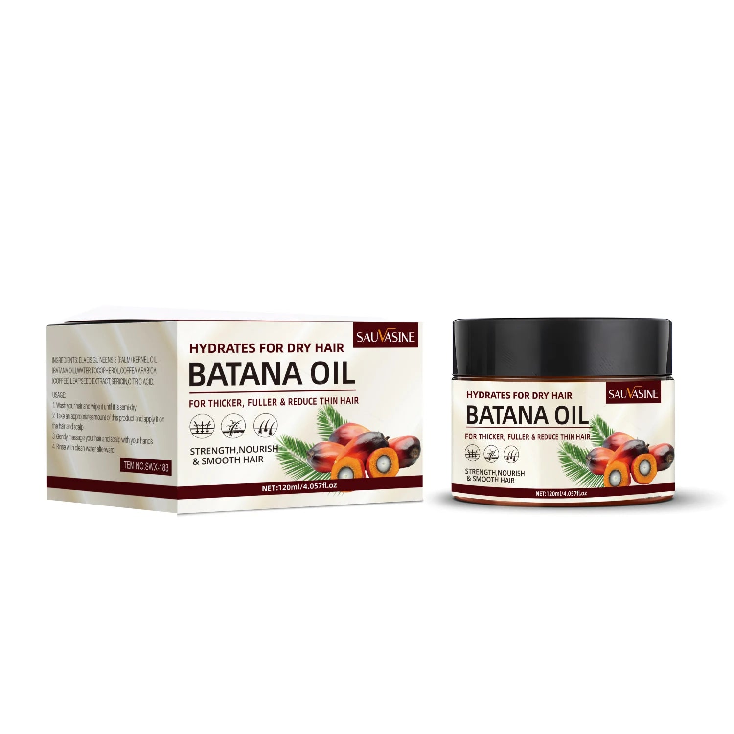 Batana Oil Hair Conditioner Smoothing Nourishing Repair Moisturizing Frizz Vitamin E