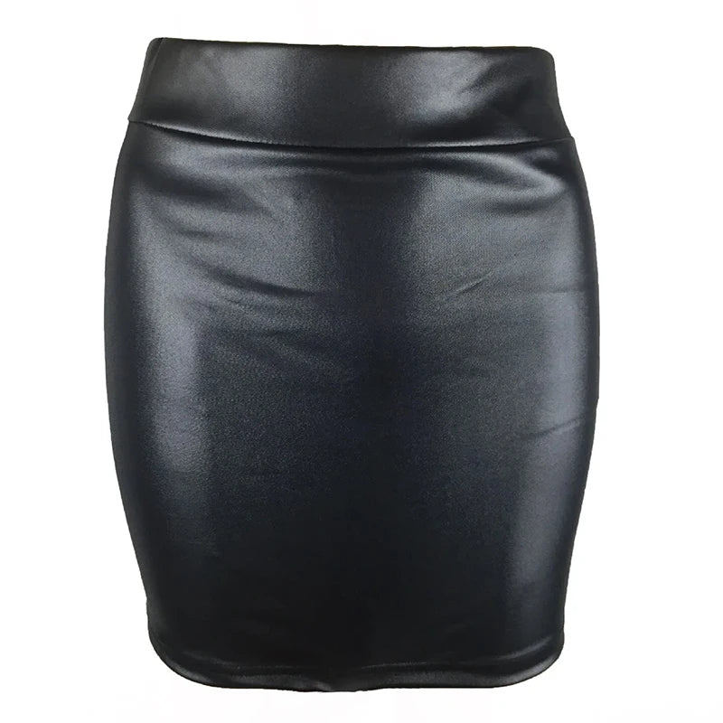 High-waist Tight Hip-hugging Skirt Sexy Imitation Leather