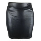 High-waist Tight Hip-hugging Skirt Sexy Imitation Leather