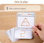Montessori Matches Puzzles Game Wooden Toys Math Geometry Thinking Educational For Kids Logic