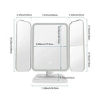 Trifold Makeup Mirror LED Lights Trifold