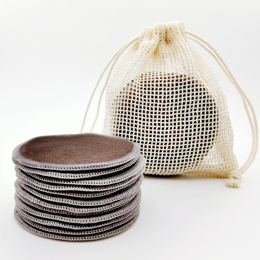 12PC Reusable Round Cotton Pads Makeup Remover Washable Round Bamboo Nursing