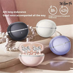 Clip-On Earbuds Wireless Bluetooth 5.4 Comfortable Open Ear Headphones with Aurora Earrings 50h Play Christmas Gifts