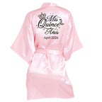 Customized Name Date Wedding Bathrobe Faux Silk Bridal Robe Bridesmaid