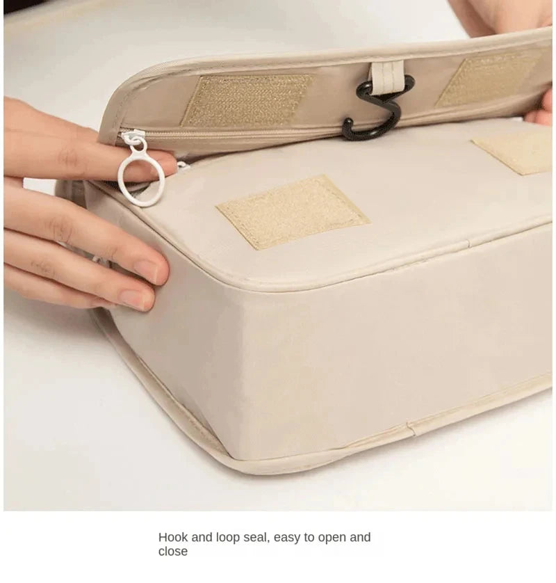 Travel Makeup Bag Waterproof Toiletries Organizer Hook Wash Storage