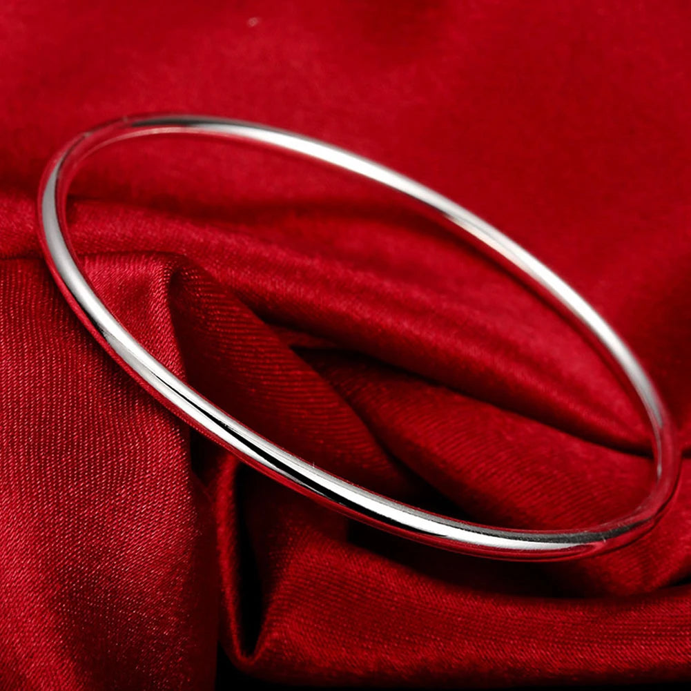Trendy 925 Sterling Silver Bracelet Fashion Jewelry Adjustment Cuff