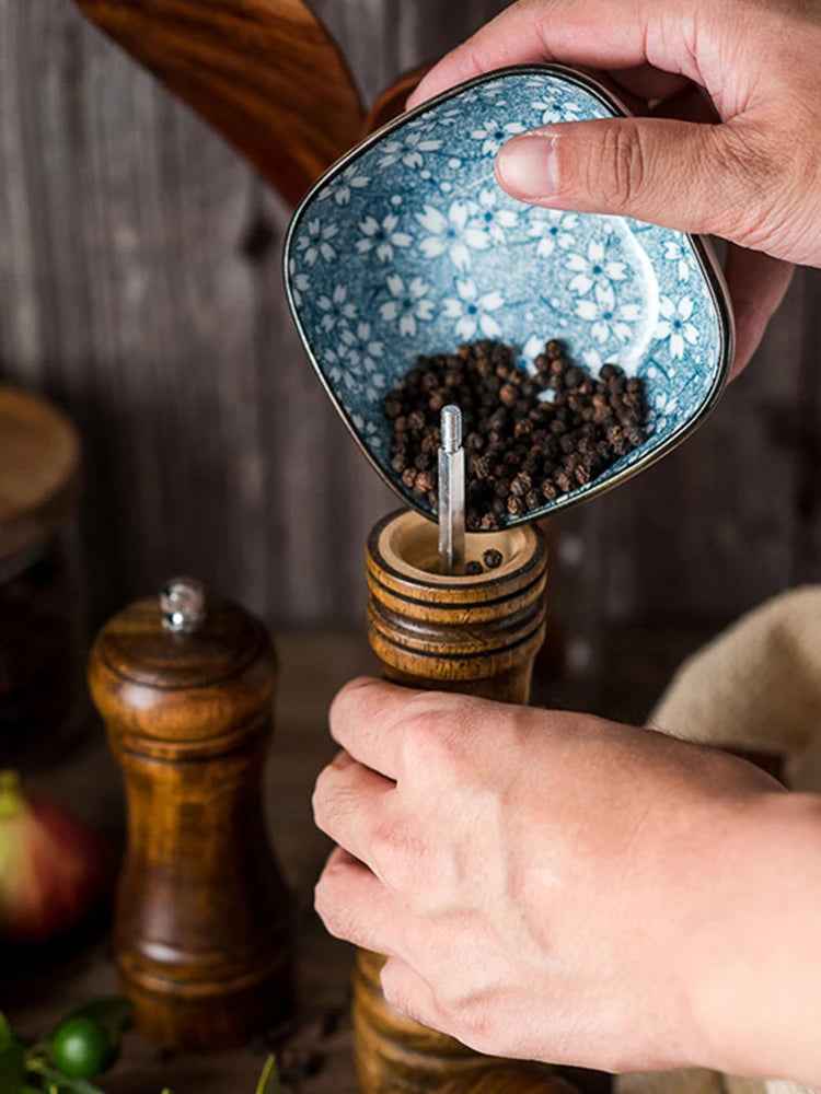 5" 8" 10"  Salt and Pepper Grinder Solid Wood with Strong Adjustable Ceramic Grinder Kitchen Tools