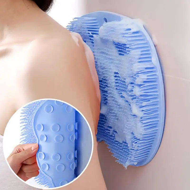 Scrubber Shower Massage Pad Silicone Wall Mounted Back Reusable Cleaning Brush Feet Washer Mat