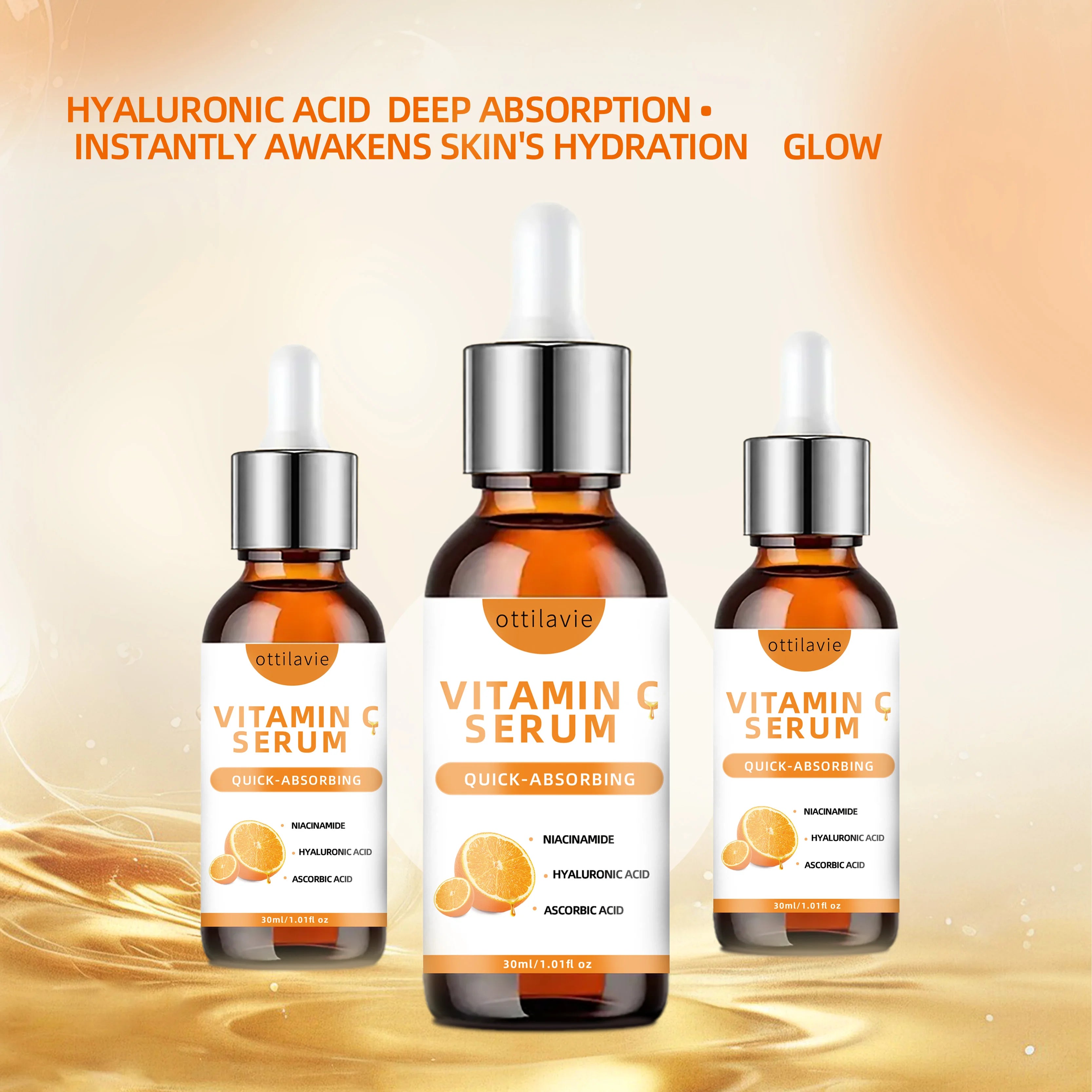 Vitamin C Serum with Hyaluronic Acid for Glowing Skin