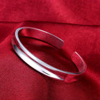 Trendy 925 Sterling Silver Bracelet Fashion Jewelry Adjustment Cuff