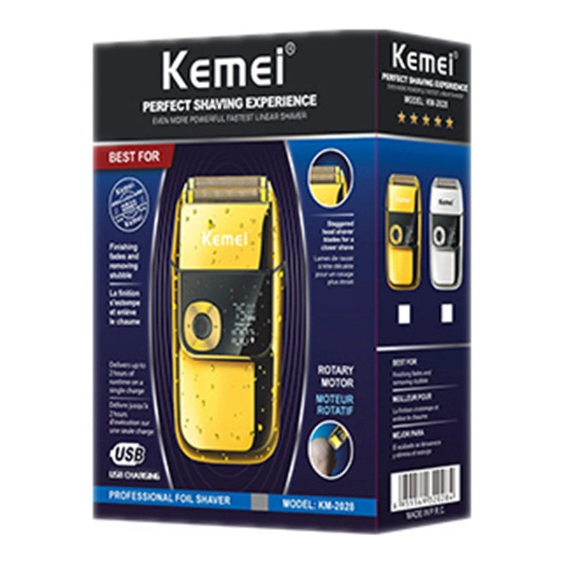Kemei 2028 Barber Professional Beard Hair Shaver For Men Electric Rechargeable