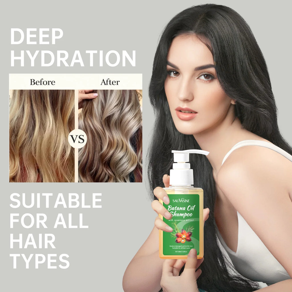 Batana Oil Shampoo and Conditioner Strengthens Restore Damaged Cleansing Dandruff Control Hair Growth