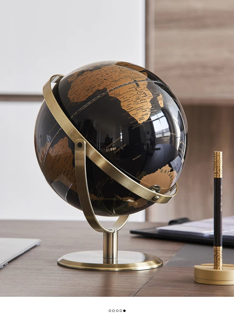 Retro World Globe Learning Map Kids Study Desk Geography Education