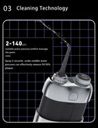 YUESI Portable Water Flosser Travel Mini Dental Irrigator 2 Nozzles 4 Modes Continuous Flow Plaque Busting Teeth Cleaning