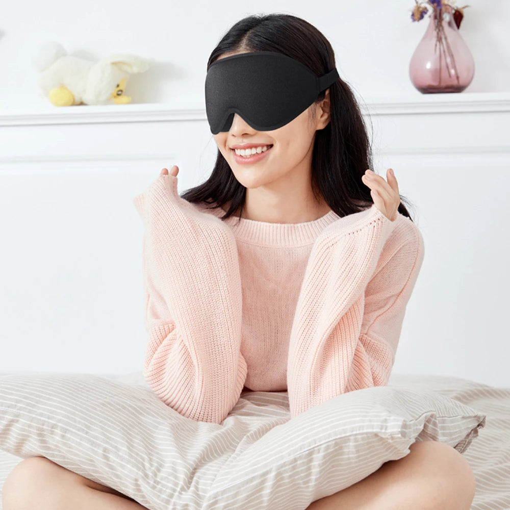 3D Sleep Mask Blindfold Soft Memory Foam 99% Blockout