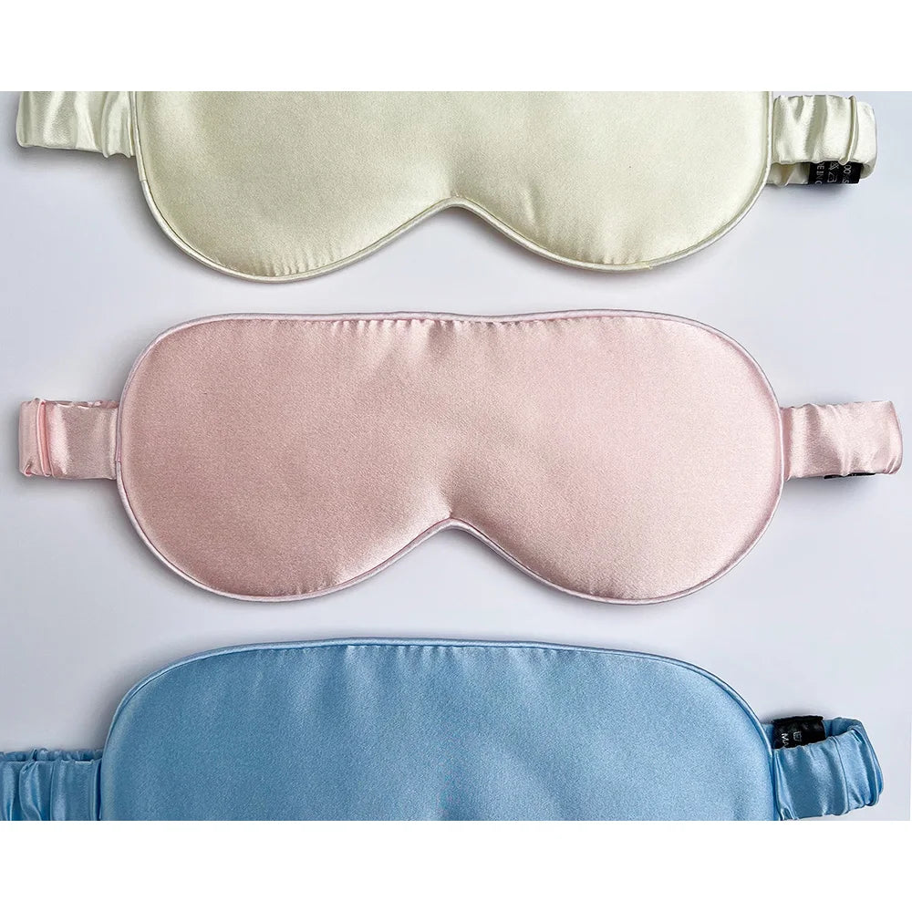 100% Mulberry Silk Sleep Mask Men Women Eye Cover Total Blackout Size 20 X 8.5cm