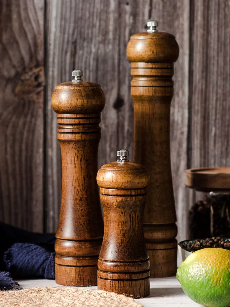 5" 8" 10"  Salt and Pepper Grinder Solid Wood with Strong Adjustable Ceramic Grinder Kitchen Tools