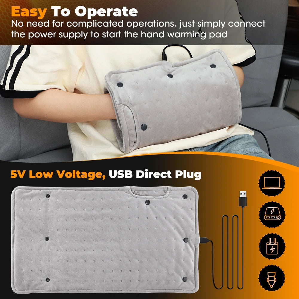 USB Portable Hand Warmer Rechargeable Plush Reusable Electric Heater Home Winter Feet Abdomen