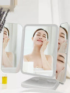 Trifold Makeup Mirror LED Lights Trifold