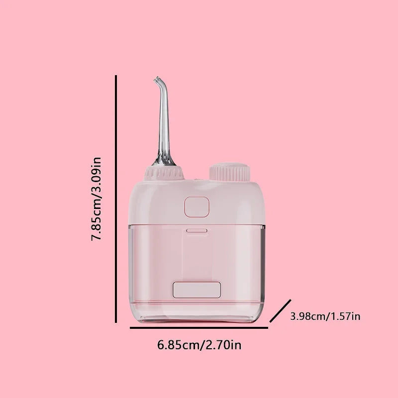 YUESI Portable Water Flosser Travel Mini Dental Irrigator 2 Nozzles 4 Modes Continuous Flow Plaque Busting Teeth Cleaning