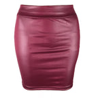 High-waist Tight Hip-hugging Skirt Sexy Imitation Leather