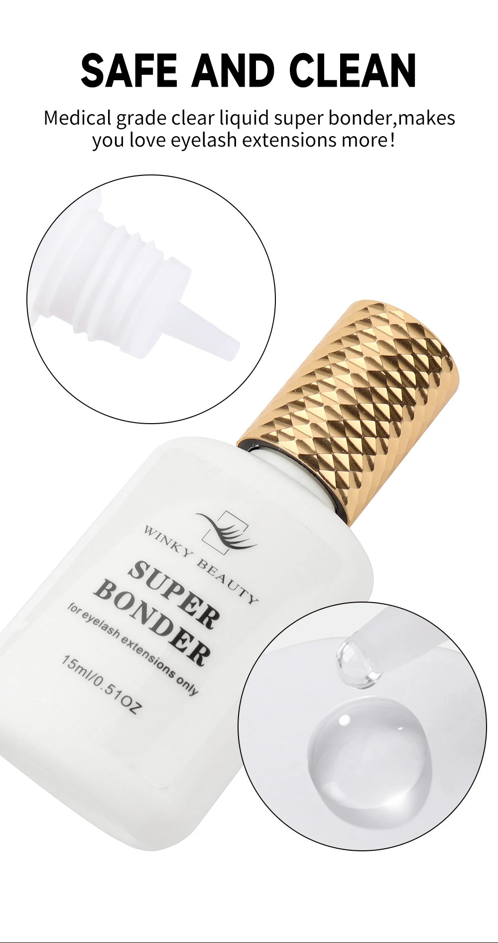 15ml Super Bonder Agent for Eyelash Extensions Primer Glue Adhesive Professinal