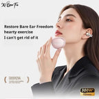 Clip-On Earbuds Wireless Bluetooth 5.4 Comfortable Open Ear Headphones with Aurora Earrings 50h Play Christmas Gifts
